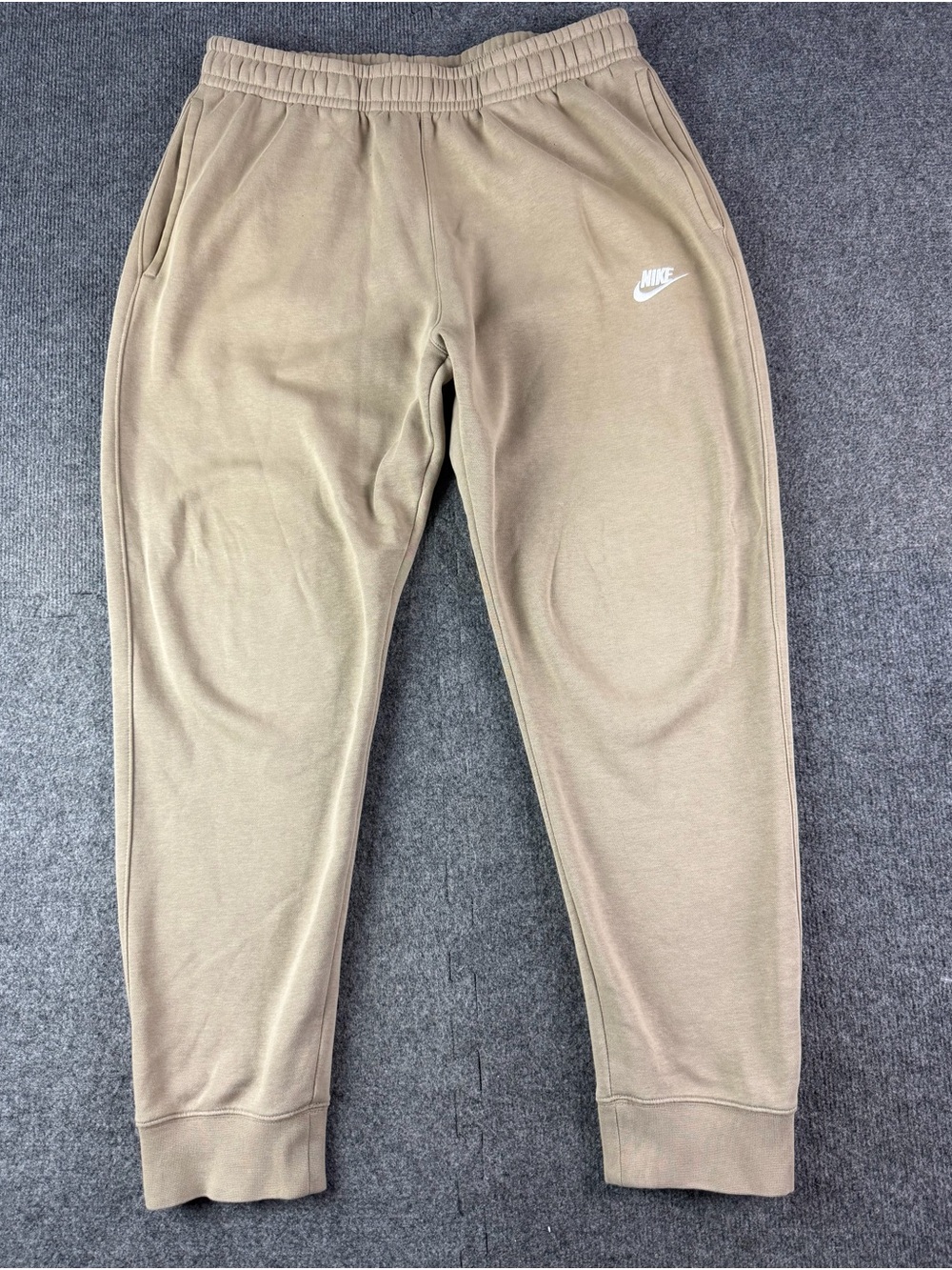 Nike Men’s Cotton Blend Elastic Waist Drawstring Sweatpants Size L Khaki